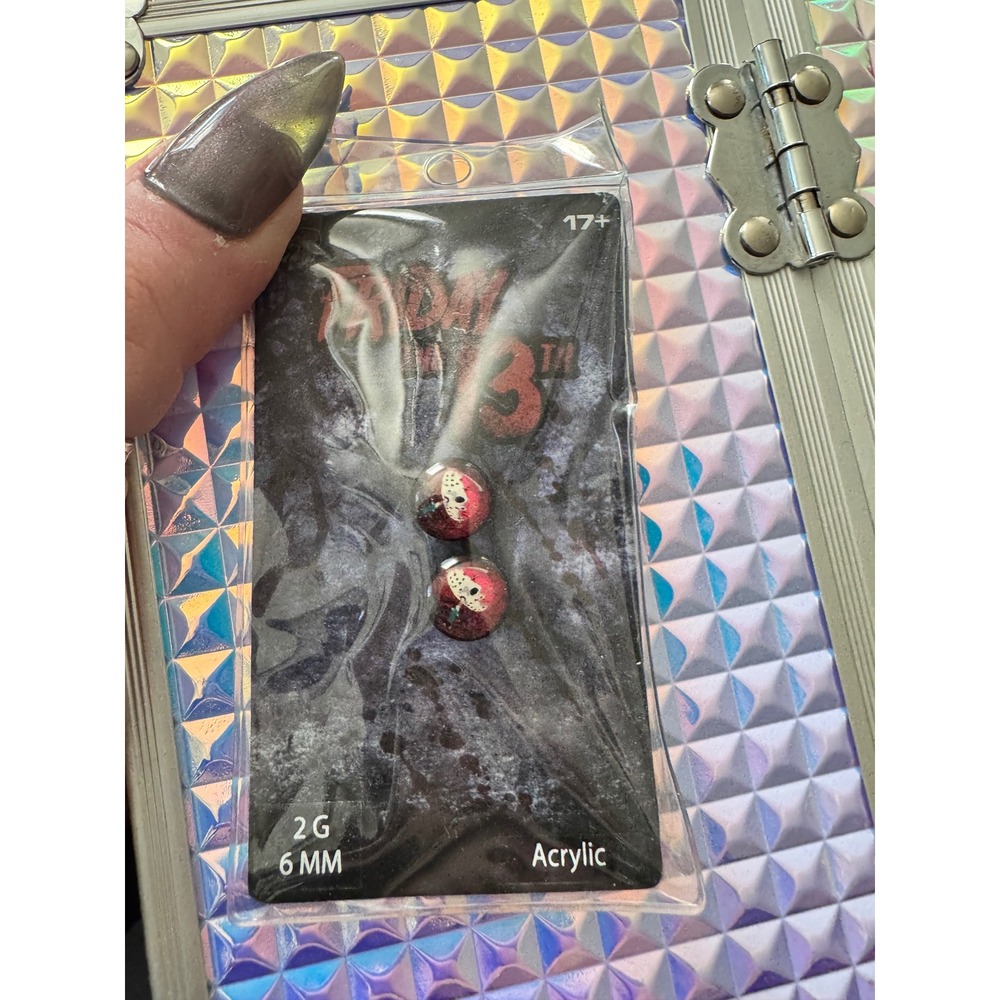 Friday the 13th‎ Jason Mask Acrylic Stud Earrings 2G 6MM New Horror Movie
